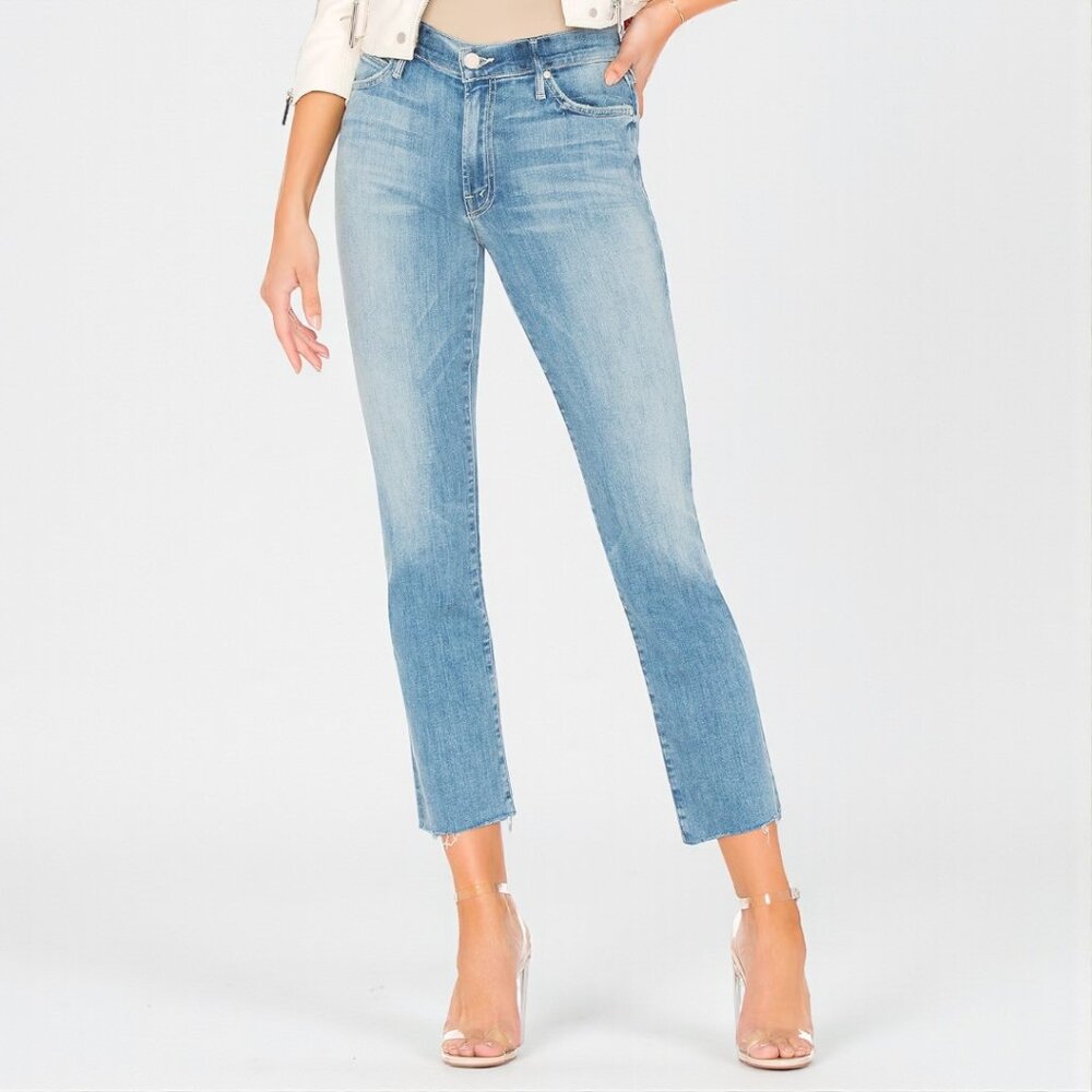 MOTHER Sky Blue Cropped Jeans